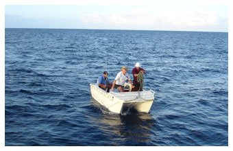 Fishermen returning to the mothership